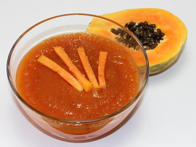 Papaya Pudding. Exotisches Dessert
